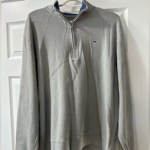 Vineyard Vines Gray Zip Up Sweater